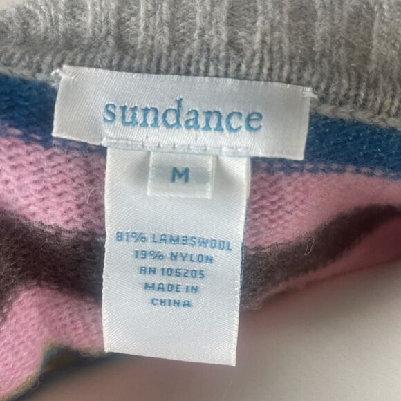 Sundance Medium Colorful Striped Lambswool Preppy Classic - Picture 6 of 8